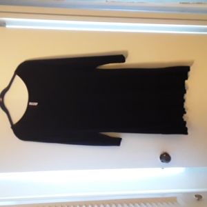 Black Ruffle Bottom Trim Dress